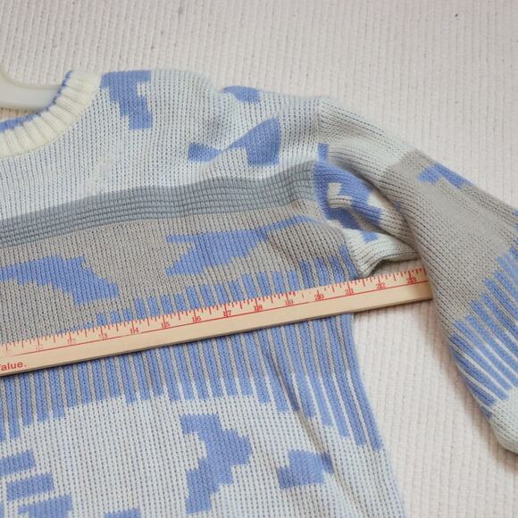 Vintage Saturdays Abstract Knit Sweater | 90s Pastel Graphic Pullover | Men’s M - Picture 5 of 6